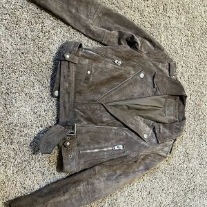 Brown Suede Biker Jacket